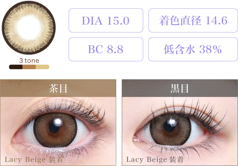 Lacy Beige 着画&スペック