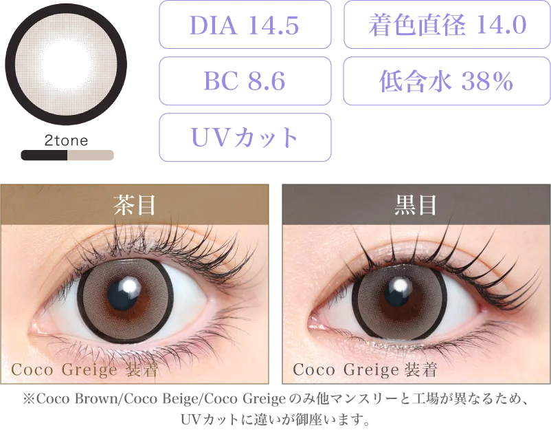 Coco Greige 着画&スペック